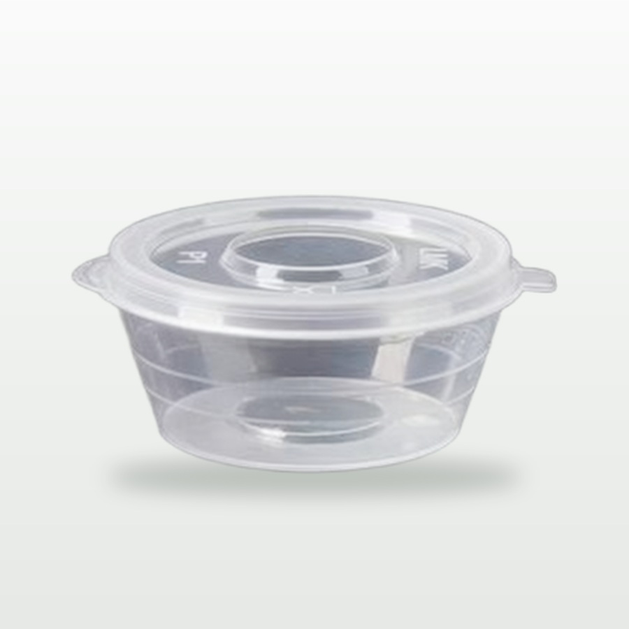 Disposable sauce cup with lid attached, 20 ml, clear PP